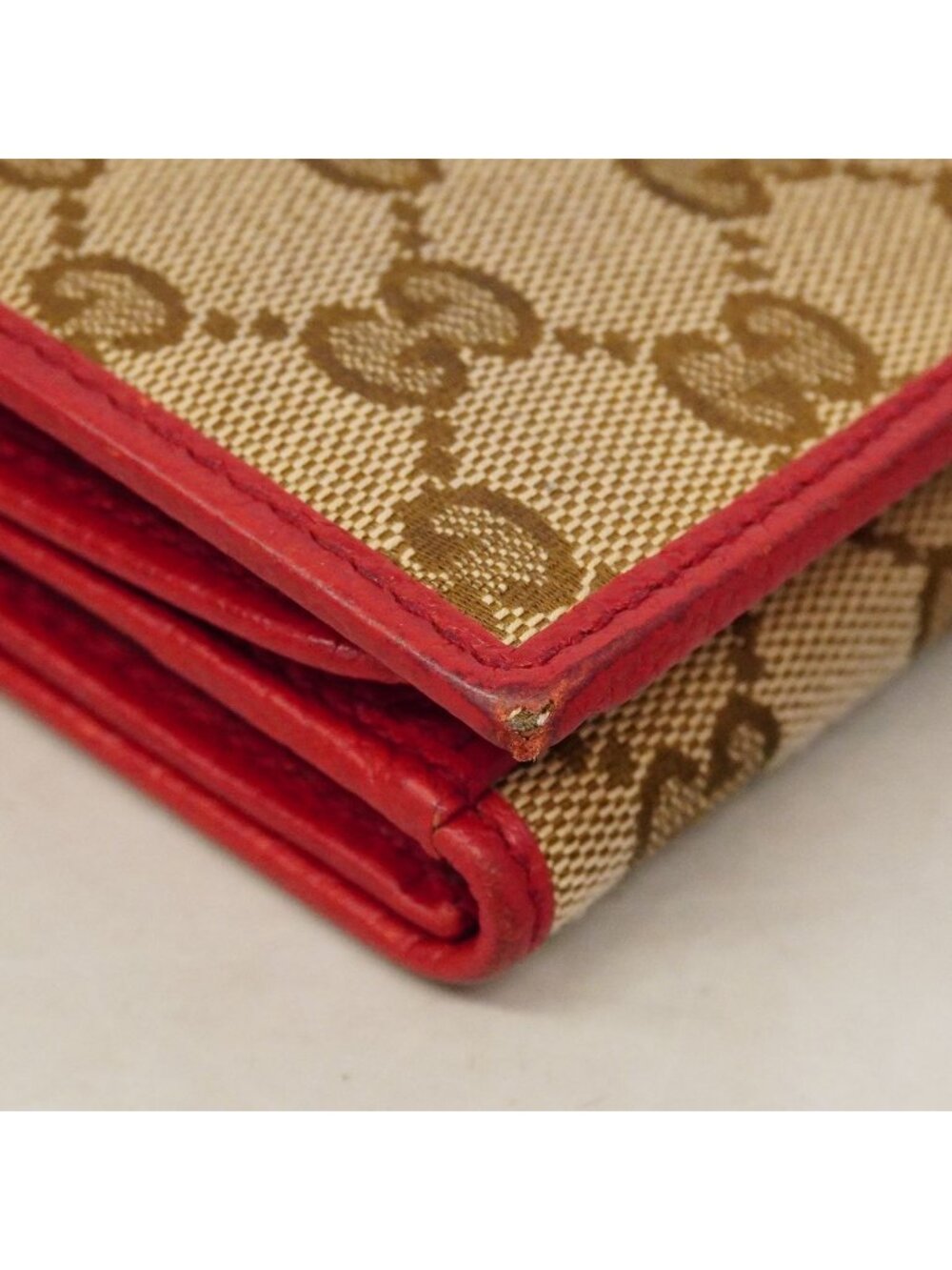 Gucci Wallet GG Canvas Beige Red Gold - Picture 7 of 10